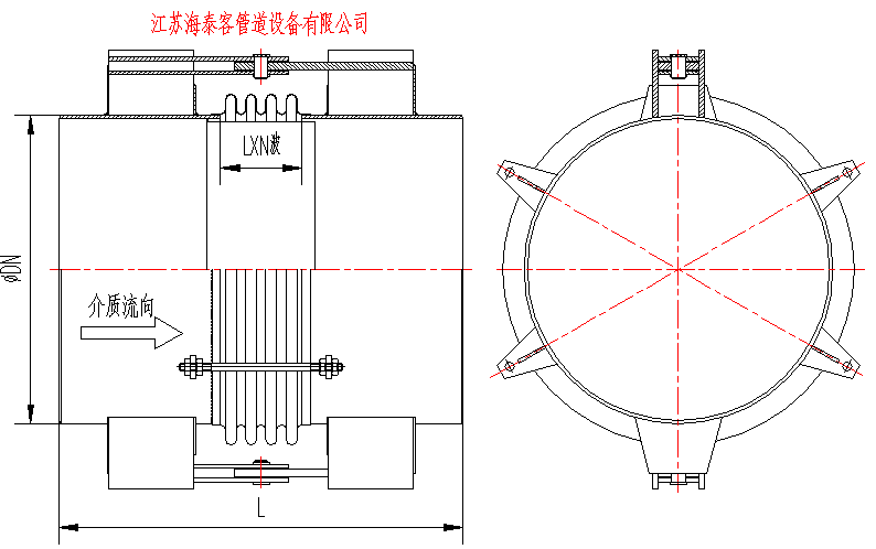 DJ單式鉸鏈型膨脹節(jié)結構