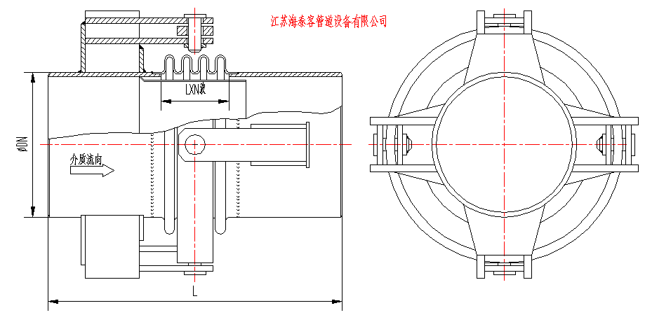 DW單式萬向鉸鏈型膨脹節(jié)結構